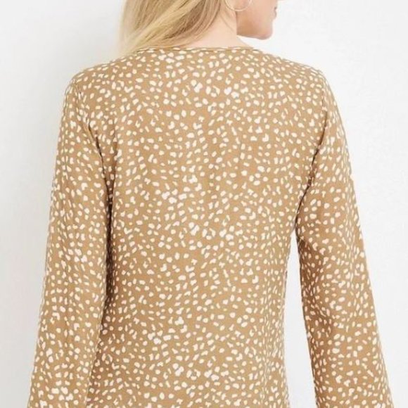 NWT Maurices Front Tie Dot Print Blouse - Picture 2 of 3